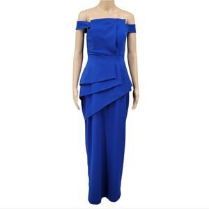 Black Halo Blue Off-Shoulder Dress